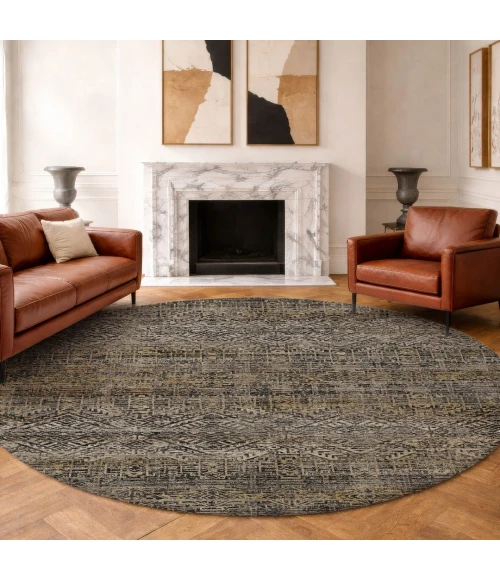Dalyn Vico Black VC8 8ft. x 8ft. Round Rug
