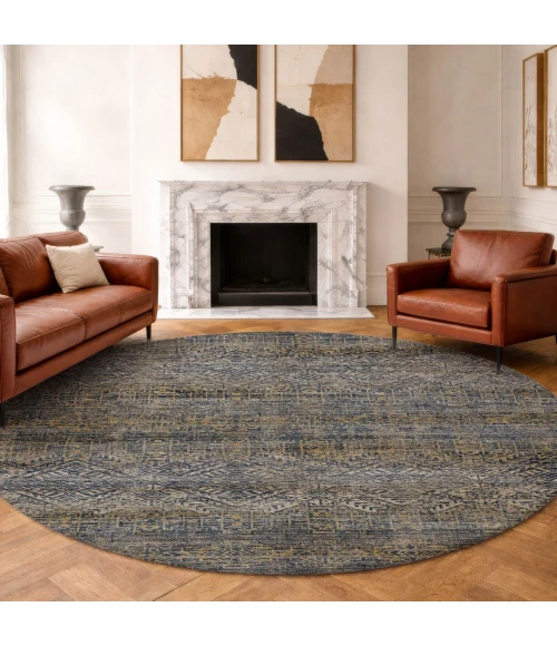 Dalyn Vico Blue VC8 8ft. x 8ft. Round Rug