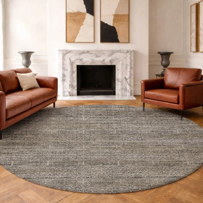 Dalyn Vico Gray VC9 8ft. x 8ft. Round Rug