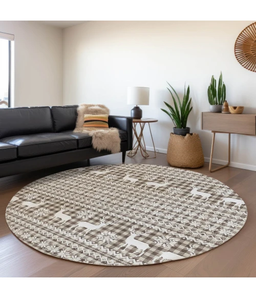 Dalyn Wonderland Brown WN28 8ft. x 8ft. Rug