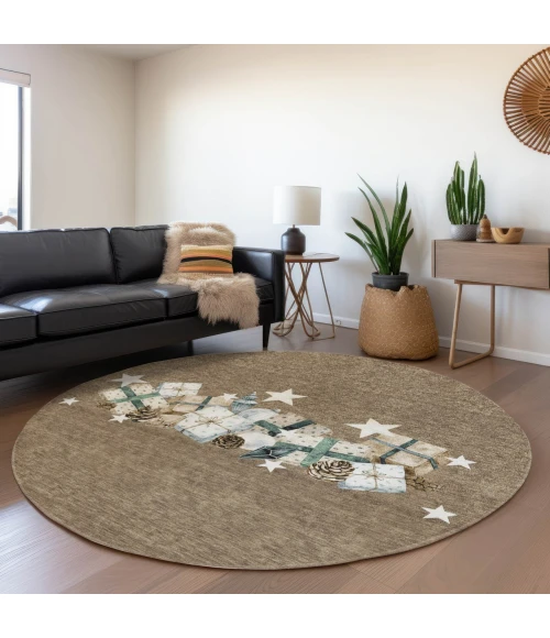 Dalyn Wonderland Brown WN33 8ft. x 8ft. Rug