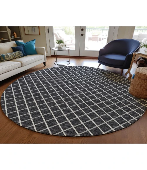 Dalyn Indoor/Outdoor York YO1 Black Washable 10' x 10' Rug