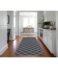 Dalyn Indoor/Outdoor York YO1 Black Washable 2'3" x 12' Rug