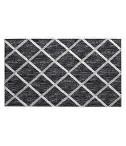 Dalyn Indoor/Outdoor York YO1 Black Washable 1'8" x 2'6" Rug