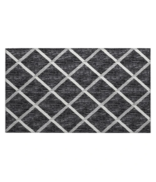 Dalyn Indoor/Outdoor York YO1 Black Washable 1'8" x 2'6" Rug