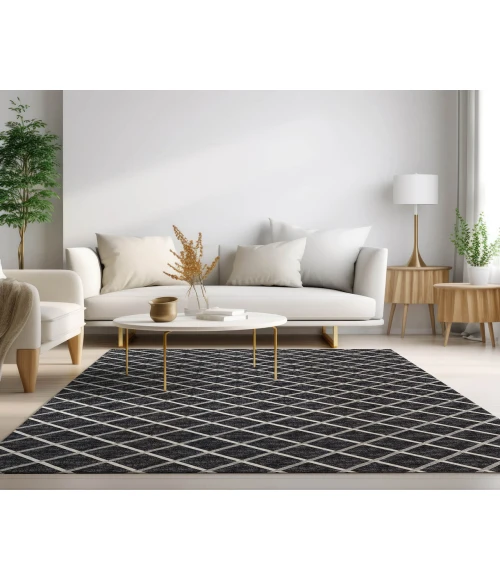 Dalyn Indoor/Outdoor York YO1 Black Washable 5' x 7'6" Rug