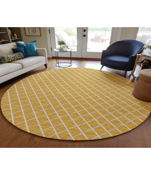 Dalyn Indoor/Outdoor York YO1 Gold Washable 6' x 6' Rug