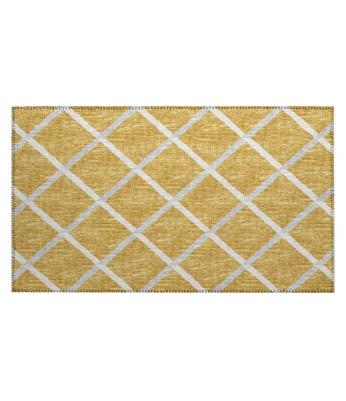Dalyn Indoor/Outdoor York YO1 Gold Washable 1'8" x 2'6" Rug