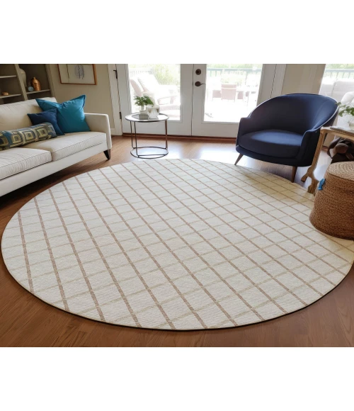 Dalyn Indoor/Outdoor York YO1 Ivory Washable 6' x 6' Rug
