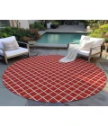 Dalyn Indoor/Outdoor York YO1 Red Washable 4' x 4' Rug