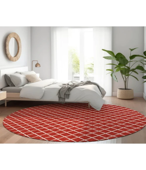 Dalyn Indoor/Outdoor York YO1 Red Washable 4' x 4' Rug