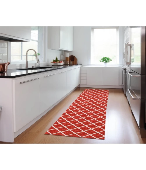 Dalyn Indoor/Outdoor York YO1 Red Washable 2'3" x 10' Rug