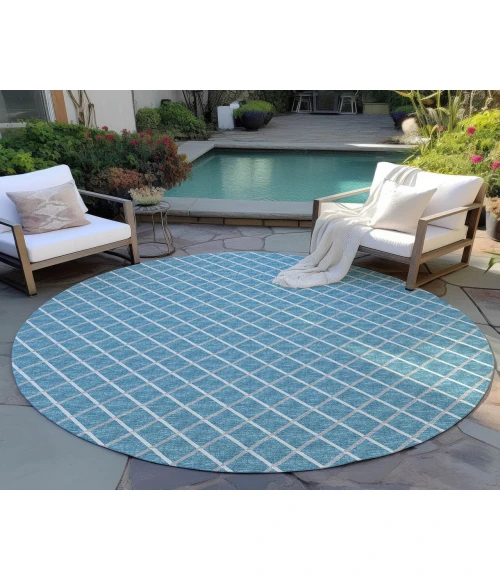 Dalyn Indoor/Outdoor York YO1 Sky Blue Washable 6' x 6' Rug
