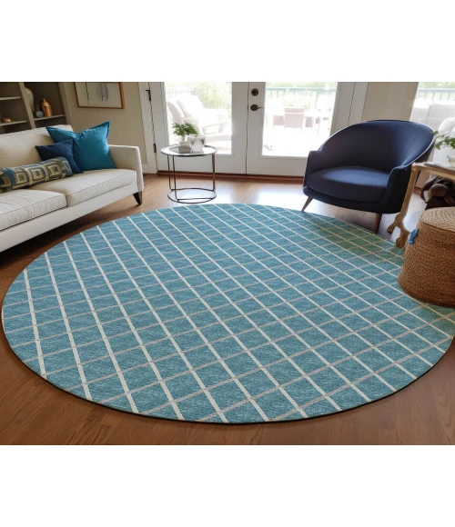 Dalyn Indoor/Outdoor York YO1 Sky Blue Washable 6' x 6' Rug