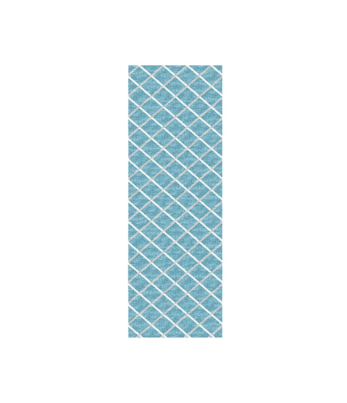 Dalyn Indoor/Outdoor York YO1 Sky Blue Washable 2'3" x 7'6" Rug