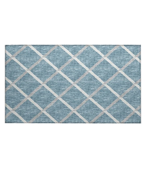 Dalyn Indoor/Outdoor York YO1 Sky Blue Washable 1'8" x 2'6" Rug
