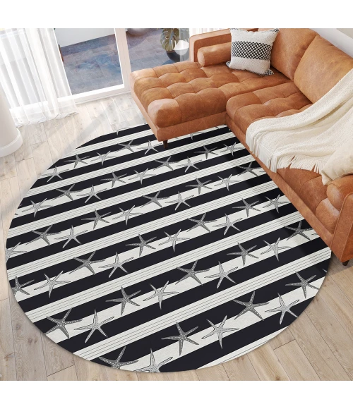 Dalyn Seabreeze SZ12 Black Area Rug 8 ft. X 8 ft. Round
