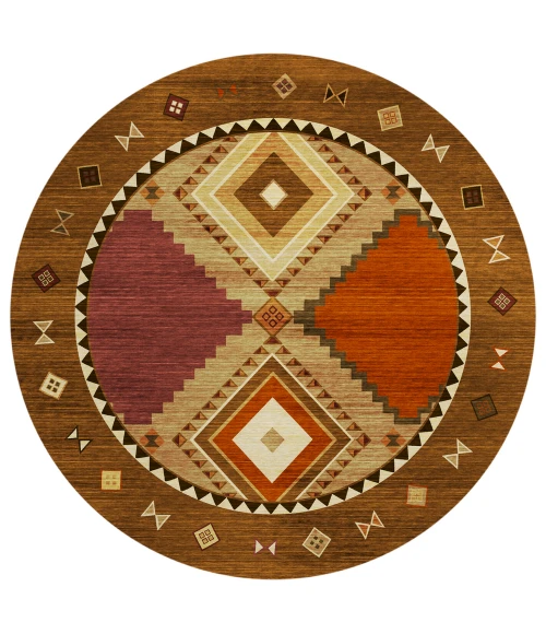 Dalyn Phoenix PH2 Walnut Area Rug 8 ft. X 8 ft. Round