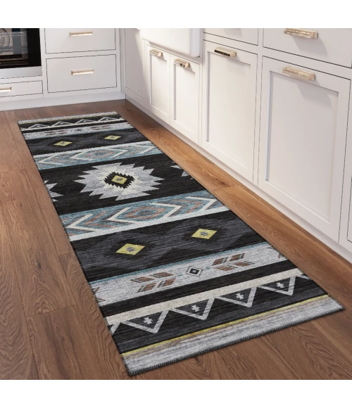 Dalyn Phoenix PH3 Black Area Rug 2 ft. 3 in. X 7 ft. 6 in. Runner