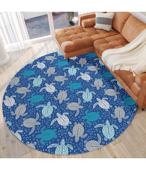 Dalyn Seabreeze SZ13 Navy Area Rug 8 ft. X 8 ft. Round