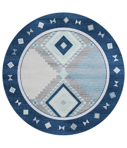 Dalyn Phoenix PH2 Denim Area Rug 8 ft. X 8 ft. Round