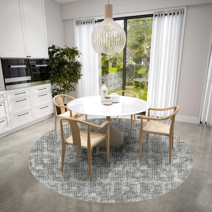 Dalyn Delano DA1 Pewter Area Rug 6 ft. X 6 ft. Round