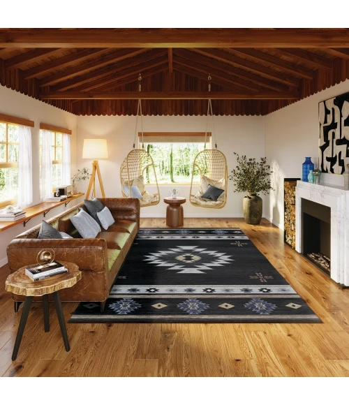 Dalyn Phoenix PH4 Black Area Rug 5 ft. X 7 ft. 6 in. Rectangle