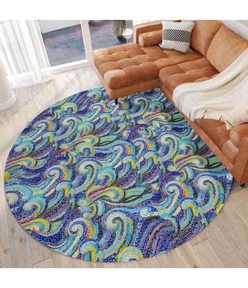 Dalyn Seabreeze SZ14 Indigo Area Rug 8 ft. X 8 ft. Round