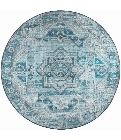 Dalyn Jericho JC5 Denim Area Rug 4 ft. X 4 ft. Round