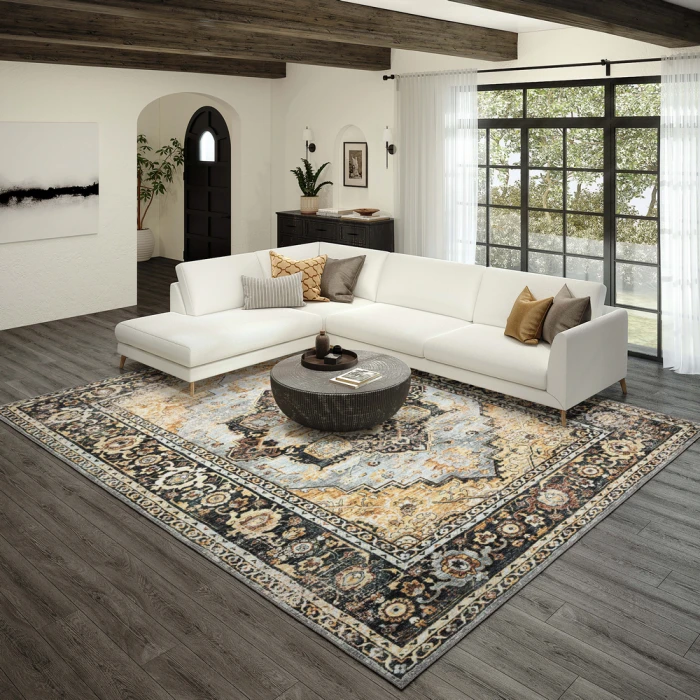 Dalyn Jericho JC2 Pewter Area Rug 8 ft. X 8 ft. Round