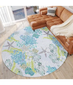 Dalyn Seabreeze SZ1 Silver Area Rug 8 ft. X 8 ft. Round