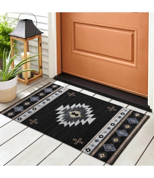 Dalyn Phoenix PH4 Black Area Rug 1 ft. 8 in. X 2 ft. 6 in. Rectangle
