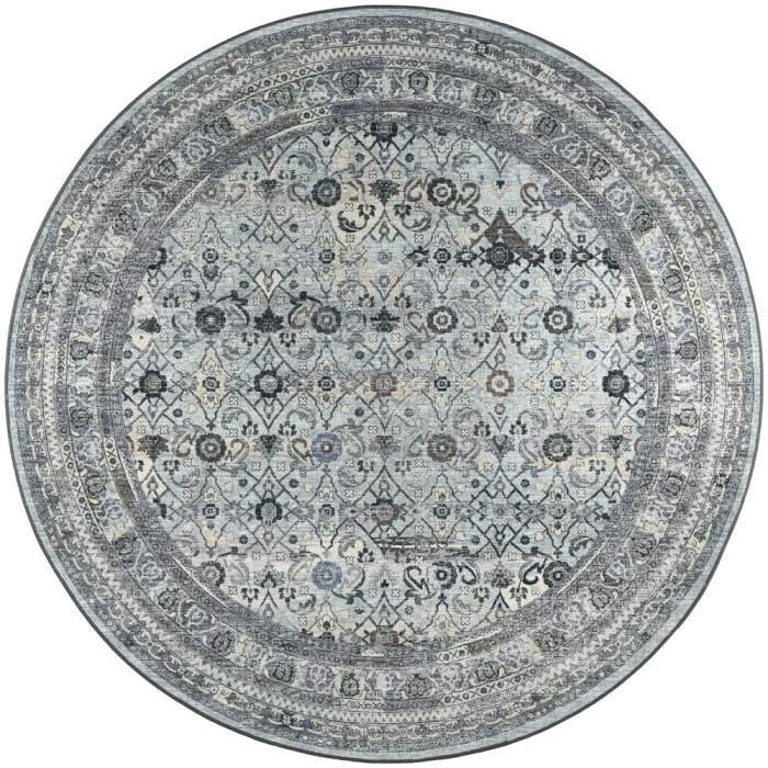 Dalyn Jericho JC7 Pewter Area Rug 8 ft. X 8 ft. Round