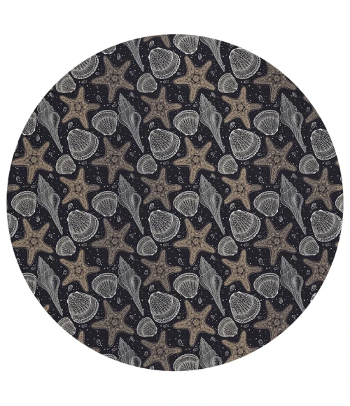 Dalyn Seabreeze SZ4 Black Area Rug 8 ft. X 8 ft. Round