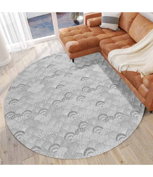 Dalyn Seabreeze SZ2 Silver Area Rug 8 ft. X 8 ft. Round