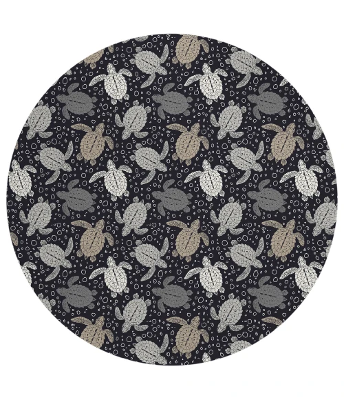 Dalyn Seabreeze SZ13 Black Area Rug 8 ft. X 8 ft. Round