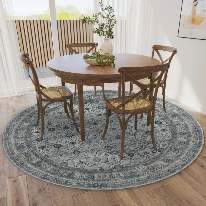 Dalyn Jericho JC7 Pewter Area Rug 8 ft. X 8 ft. Round