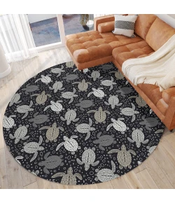 Dalyn Seabreeze SZ13 Black Area Rug 8 ft. X 8 ft. Round