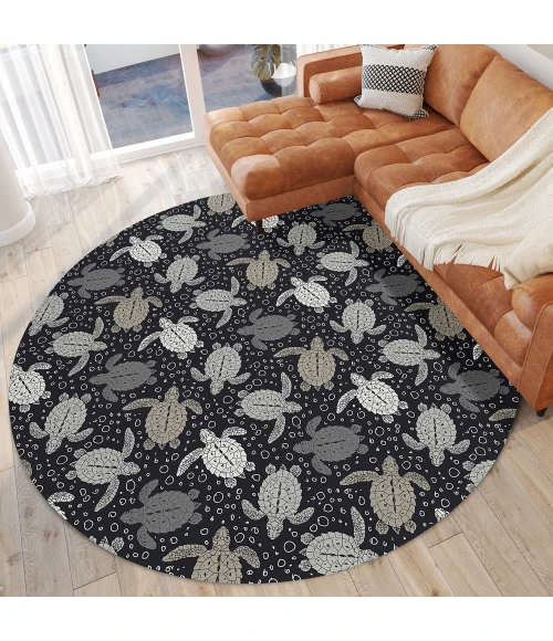 Dalyn Seabreeze SZ13 Black Area Rug 8 ft. X 8 ft. Round