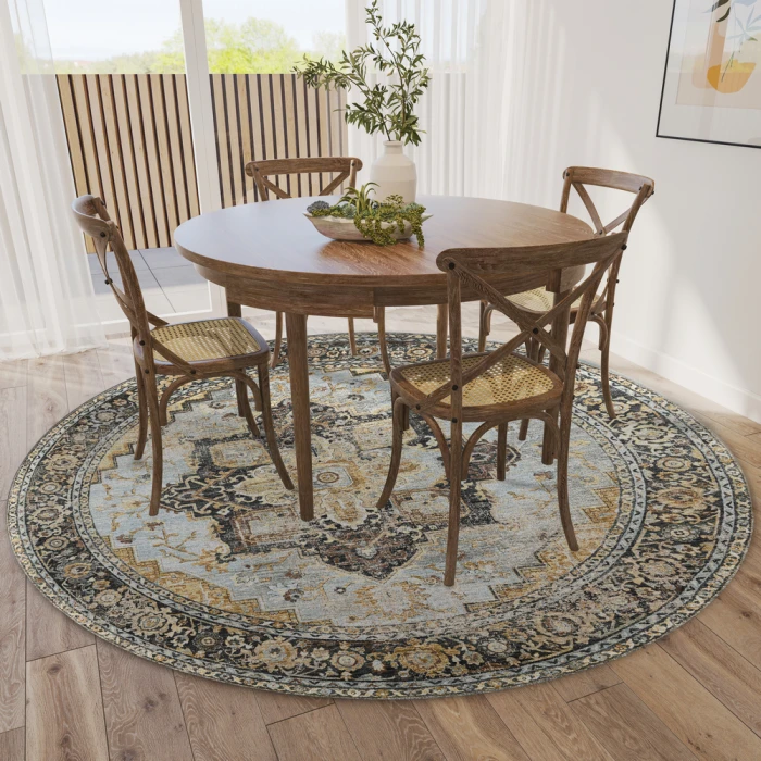 Dalyn Jericho JC2 Pewter Area Rug 8 ft. X 8 ft. Round