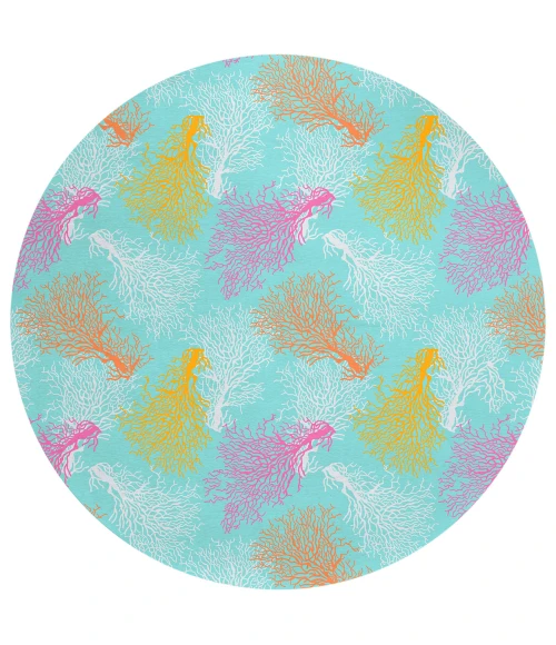 Dalyn Seabreeze SZ3 Teal Area Rug 8 ft. X 8 ft. Round