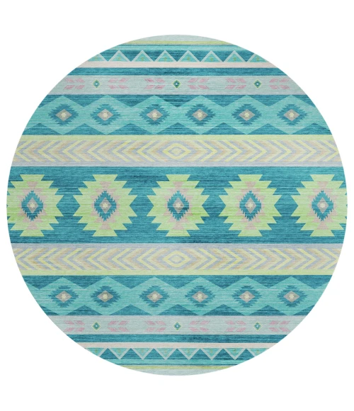 Dalyn Phoenix PH3 Teal Area Rug 8 ft. X 8 ft. Round