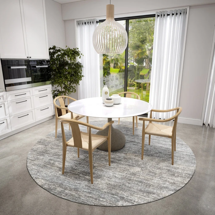 Dalyn Ciara CR1 Graphite Area Rug 6 ft. X 6 ft. Round