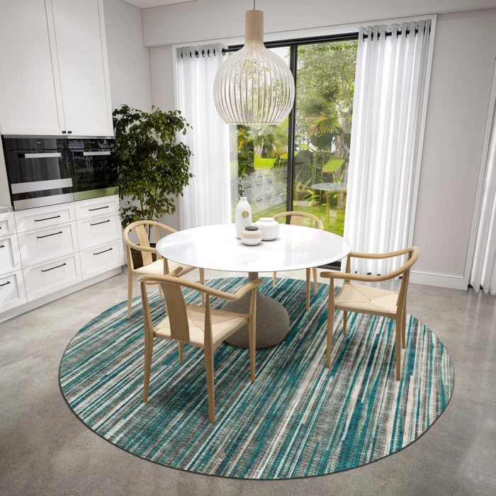 Dalyn Amador AA1 Teal Area Rug 4 ft. X 4 ft. Round