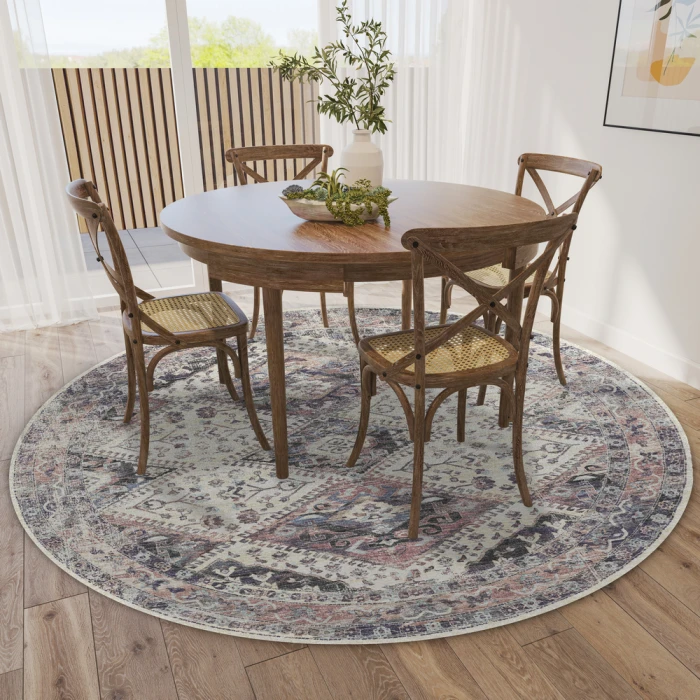 Dalyn Jericho JC9 Pearl Area Rug 6 ft. X 6 ft. Round