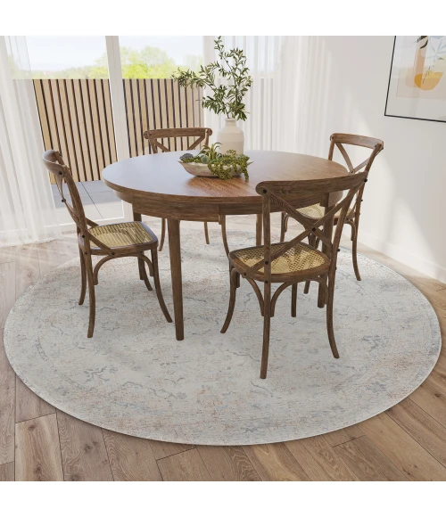 Dalyn Jericho JC3 Pearl Area Rug 4 ft. X 4 ft. Round