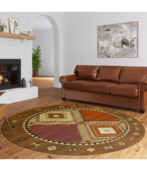 Dalyn Phoenix PH2 Walnut Area Rug 8 ft. X 8 ft. Round