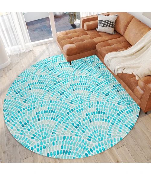 Dalyn Seabreeze SZ6 Teal Area Rug 8 ft. X 8 ft. Round