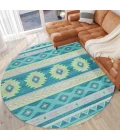 Dalyn Phoenix PH3 Teal Area Rug 8 ft. X 8 ft. Round
