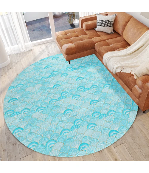Dalyn Seabreeze SZ2 Teal Area Rug 8 ft. X 8 ft. Round